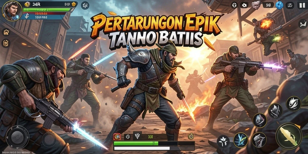 Gameplay seru dan intens di arena pertarungan 34R.
