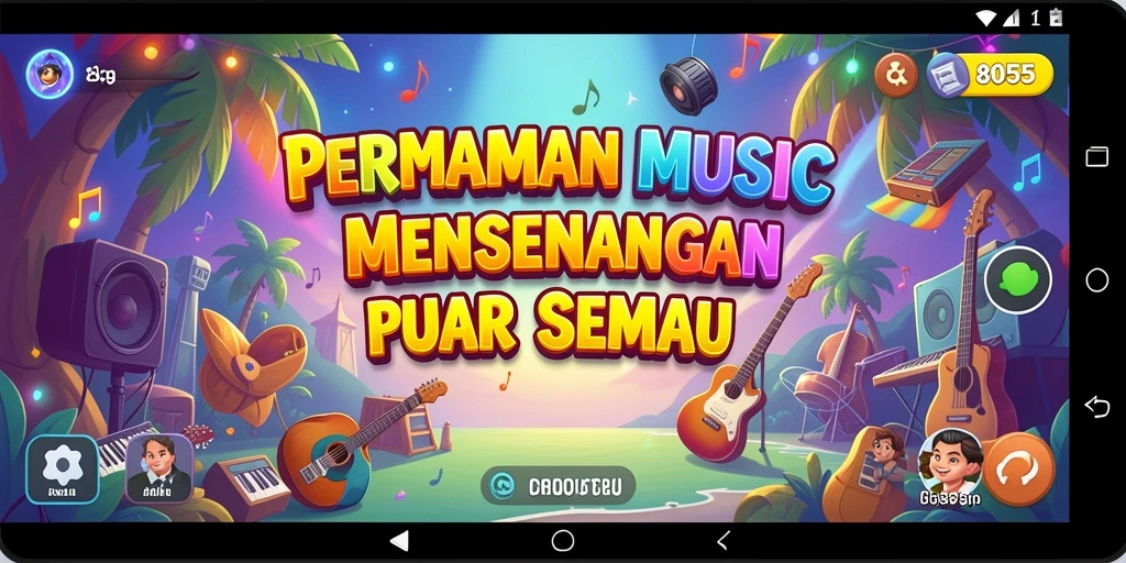 Gambar tampilan gameplay seru dari 8055 musik.