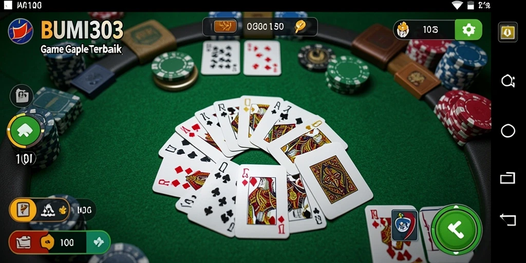 Tampilan gameplay seru dari BUMI303 saat bermain Gaple online.