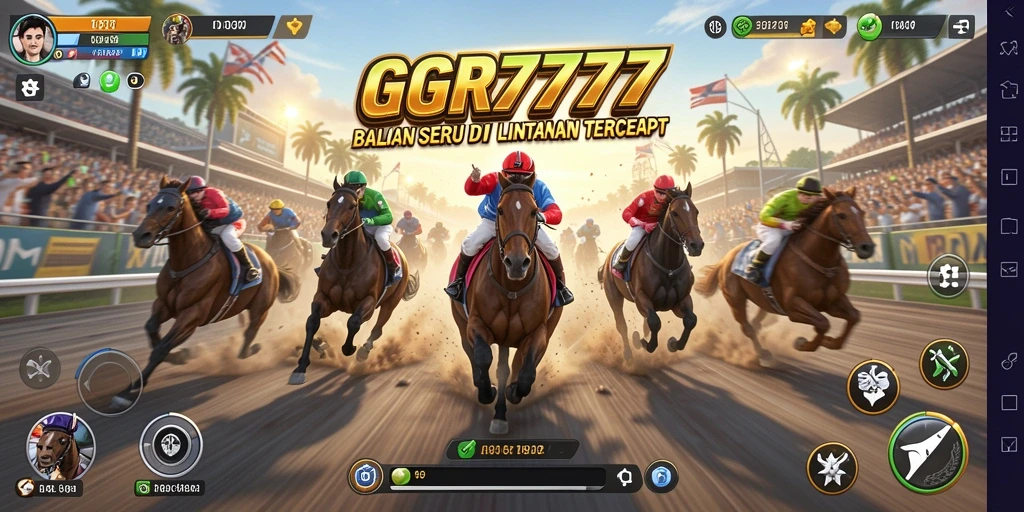 Gameplay GGR7777 dengan aksi balap yang mendebarkan.