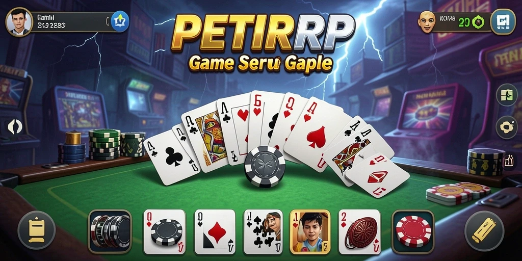 Tampilan layar permainan Gaple yang menarik di PETIRRP.