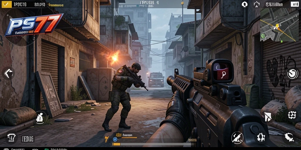 Screenshot menunjukkan aksi seru gameplay TPS PSG77.