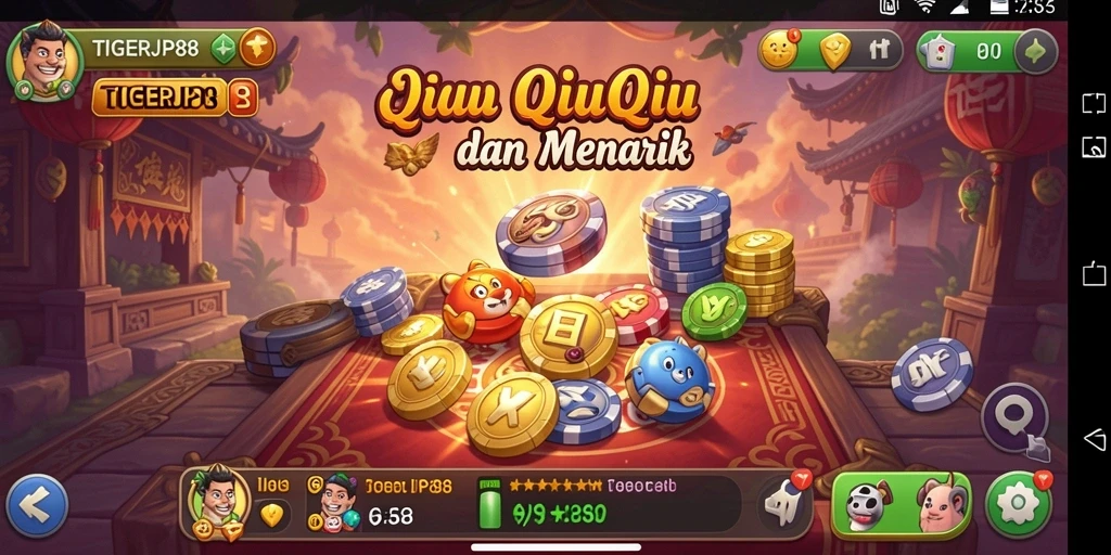 Screenshot TIGERJP88 dengan gameplay QiuQiu yang seru.