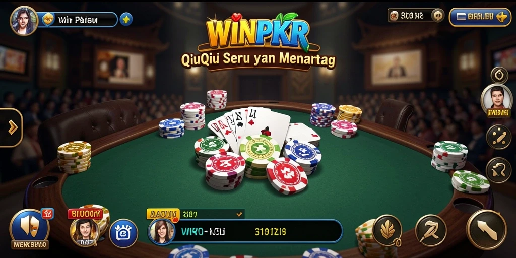 Screenshot gameplay memukau dari aplikasi QiuQiu WINPKR.