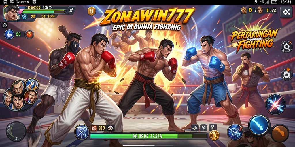 Gameplay ZONAWIN777 yang penuh aksi dan seru dalam pertarungan Fighting.